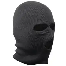 Мужская вязаная шапка для пешего туризма, черная маска, 3 отверстия, деликатная вязаная Защитная шапка, Ветрозащитная маска