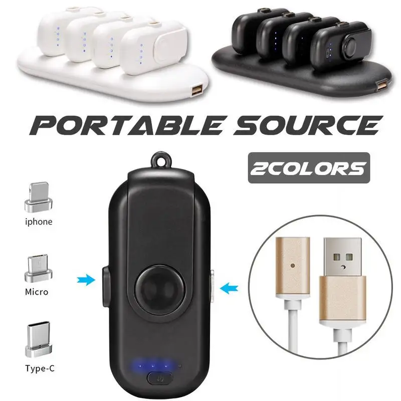 

[Genuine]Mini Power Bank 4 FingerPow Magnetic Charging For IPhone Samsung Micro Type C Mobile Phone Powerbank Charger Finger Pow