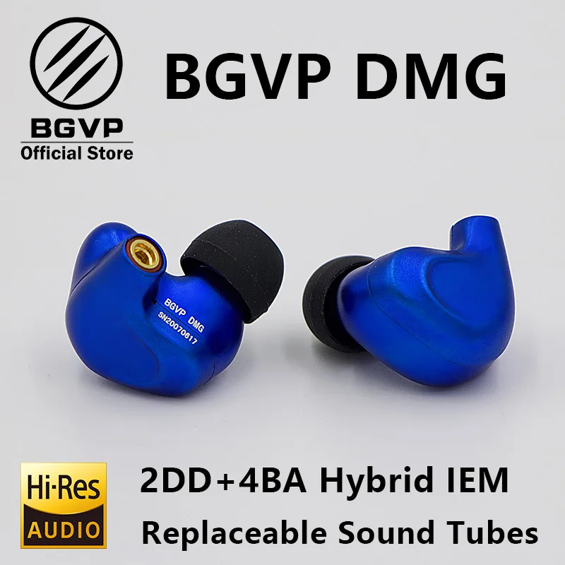 BGVP DMG HIFI наушники 2DD+ 4BA гибридные IEM технологии в уши с MMCX сменный кабель дизайн корпус из алюминиевого сплава