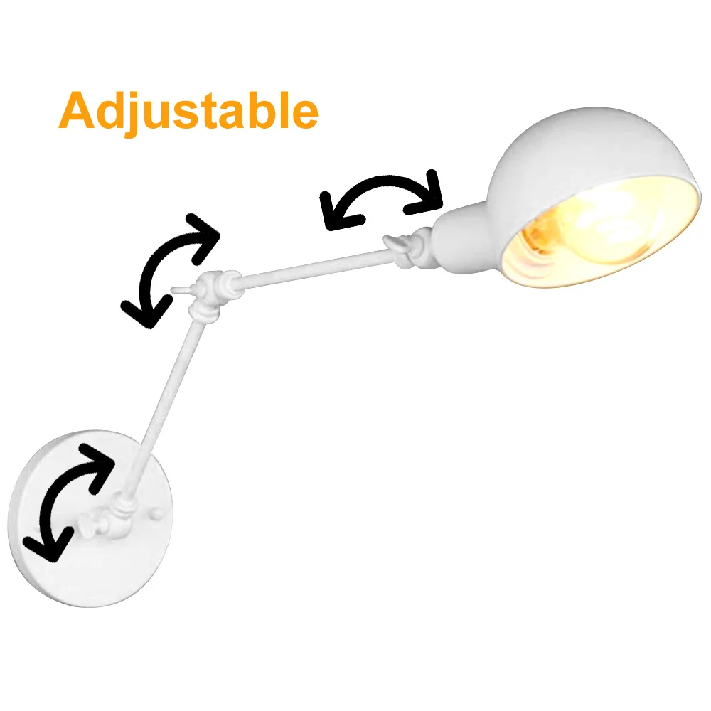 

Vintage White Wall Lamps Indoor E27 Wall Lamps for Reading 220v Iron Led Wall Lights for Home Aplique Luz Pared