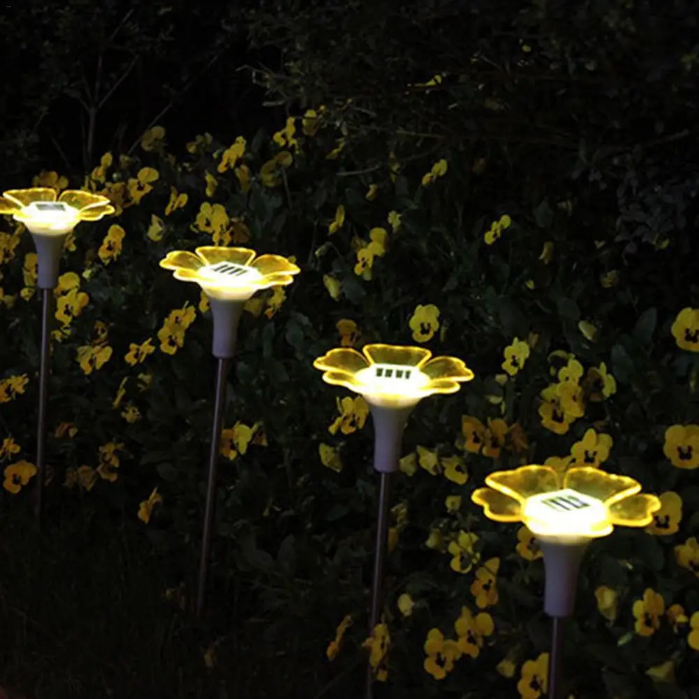 

Garden Solar Flower Petal Lights LED Lantern Outdoor Decorative Lawn Light Pin Lamp
