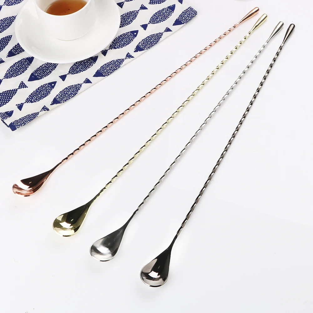 

Stir Spoon Spiral Pattern Mixing Cocktail Spoon Bartender Tools Bar Tool Stainless Steel Bar Teadrop Spoon