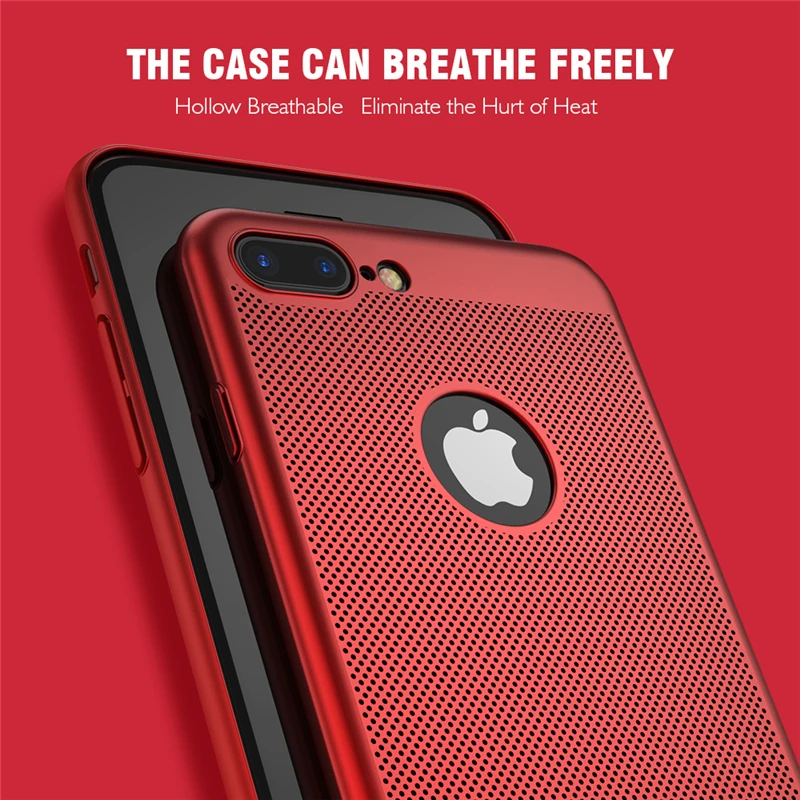 

Ultra Slim Phone Case For iPhone 6 6s 7 8 Plus Hollow Heat Dissipation Cases Hard PC For iPhone 5 5S SE Back Cover Coque XS MAX