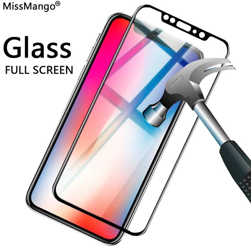 Case For iPhone X Glass Screen Protector For iPhone X 8 7 6 6S Plus 10