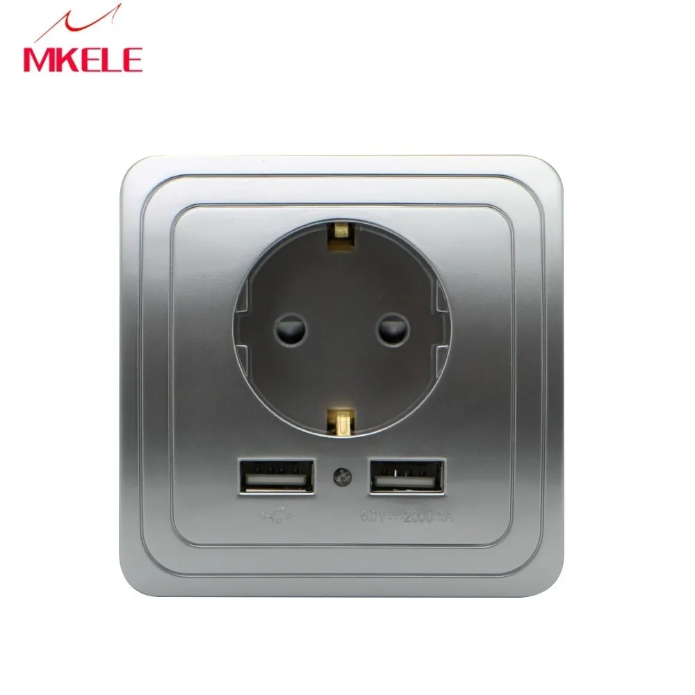 

New Arrival 2 USB Port Wall Charger Wall Power Socket EU Standard 5.0V 2000mA Mobile Phone Smart Home Wholesale Hot Sale