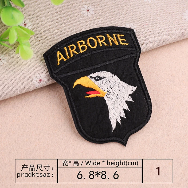 

Eagle Airborne Embroidered Patches for Clothing DIY Stripes Applique Clothes Stickers Iron on Creative Badges Biker Parches