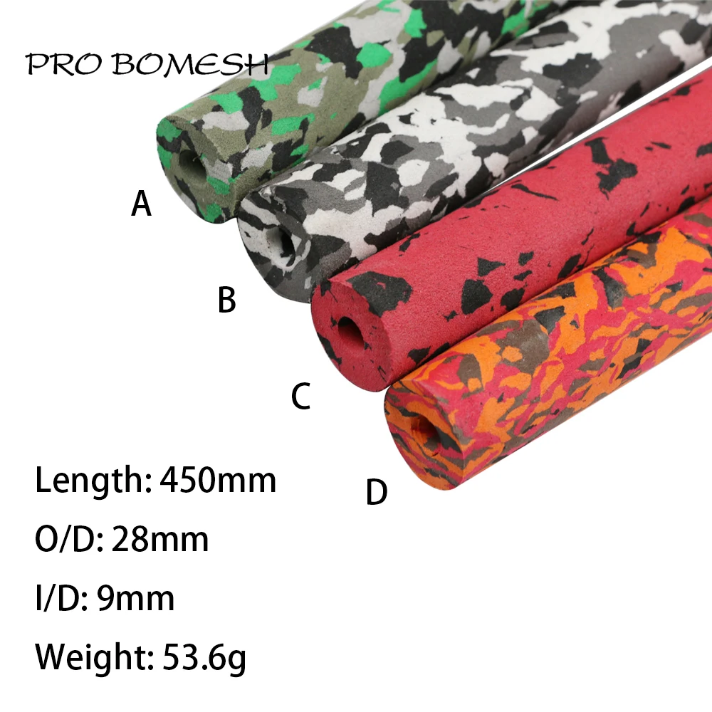 

Pro Bomesh 4Pcs/Kit 450mm I/D 9mm O/D 28mmEVA Camouflage Color Straight Grip DIY Fishing Rod Building Component Repair