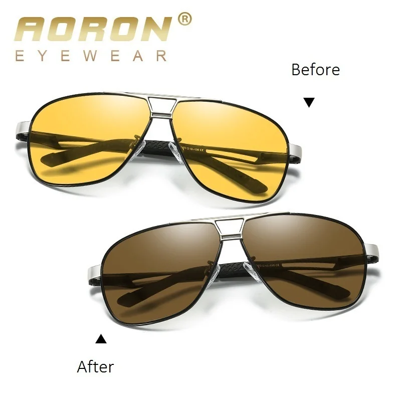 Pilot фотохромные солнцезащитные очки, мужские поляризованные солнцезащитные очки для вождения, хамелеон, очки для вождения, защитные очки ночного видения, Uv400
