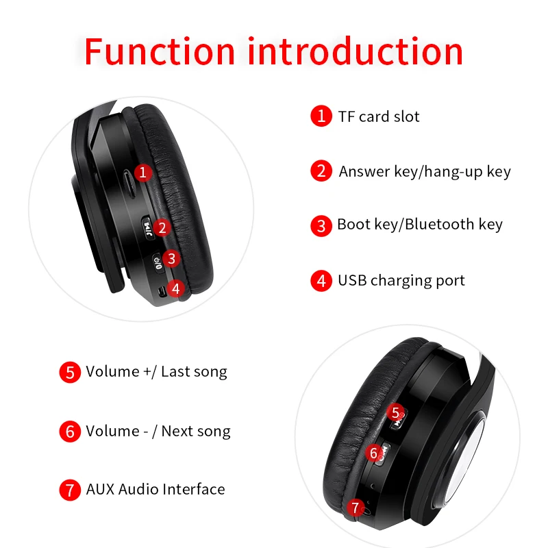 Беспроводные наушники, Bluetooth гарнитура, складные наушники с шумоподавлением, регулируемые наушники с микрофоном для ПК, всех телефонов