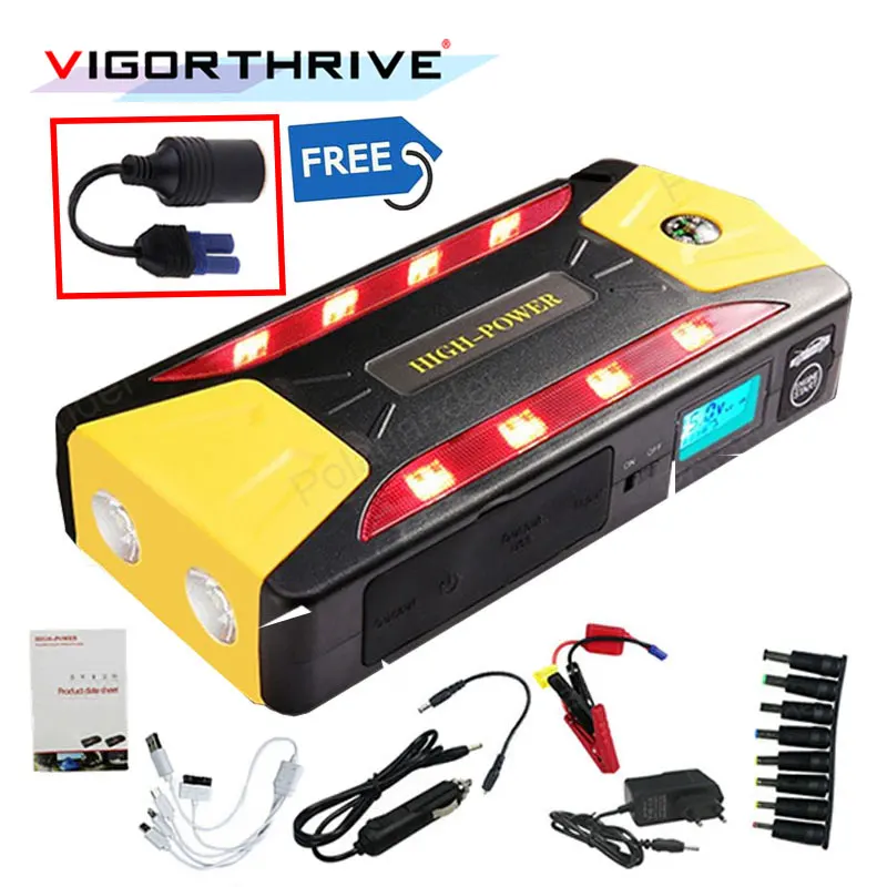 12V Booster Start Jumper Battery UK Plug Mini Multifunction Emergency Car Jump Starter Discharge