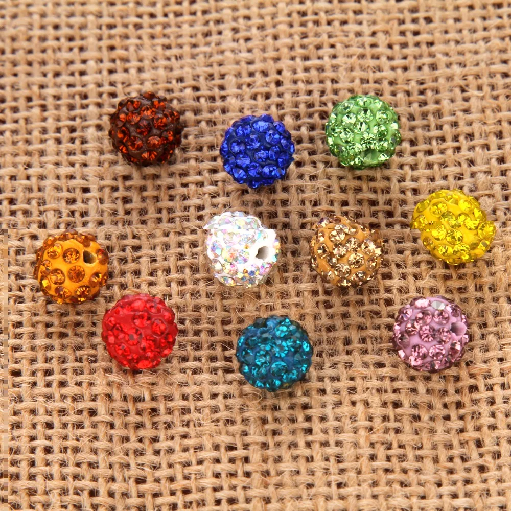 20Pcs 8/10mm Crystal Bead Disco Round Ball Charming Space Loose Beads Wholesale 