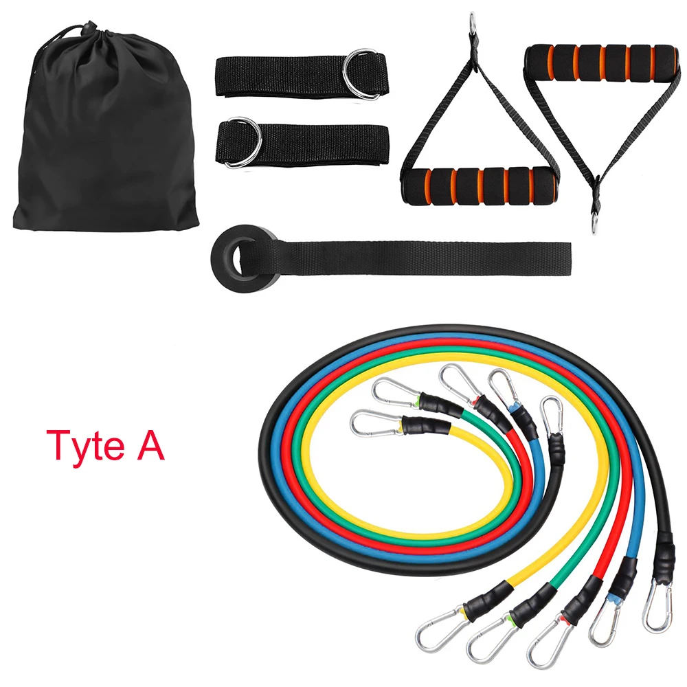 11 PCS Resistance Bands Set Pull Rope Fitness Exercises Crossfit Latex Tubes Pedal Excerciser Body Training Workout Yoga P20