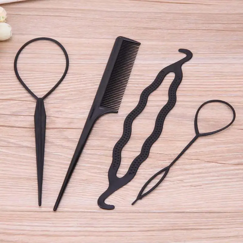 4pcs Magic Hair Stick Styling Tools Set Braiders Hair Pin Comb Bun Roller Maker Hair Braiding Curler Styling Accessories Tool 4pcs Magic Hair Stick Styling Tools Set Braiders Hair Pin Comb Bun Roller Maker Hair Braiding Curler Styling Accessories Tool