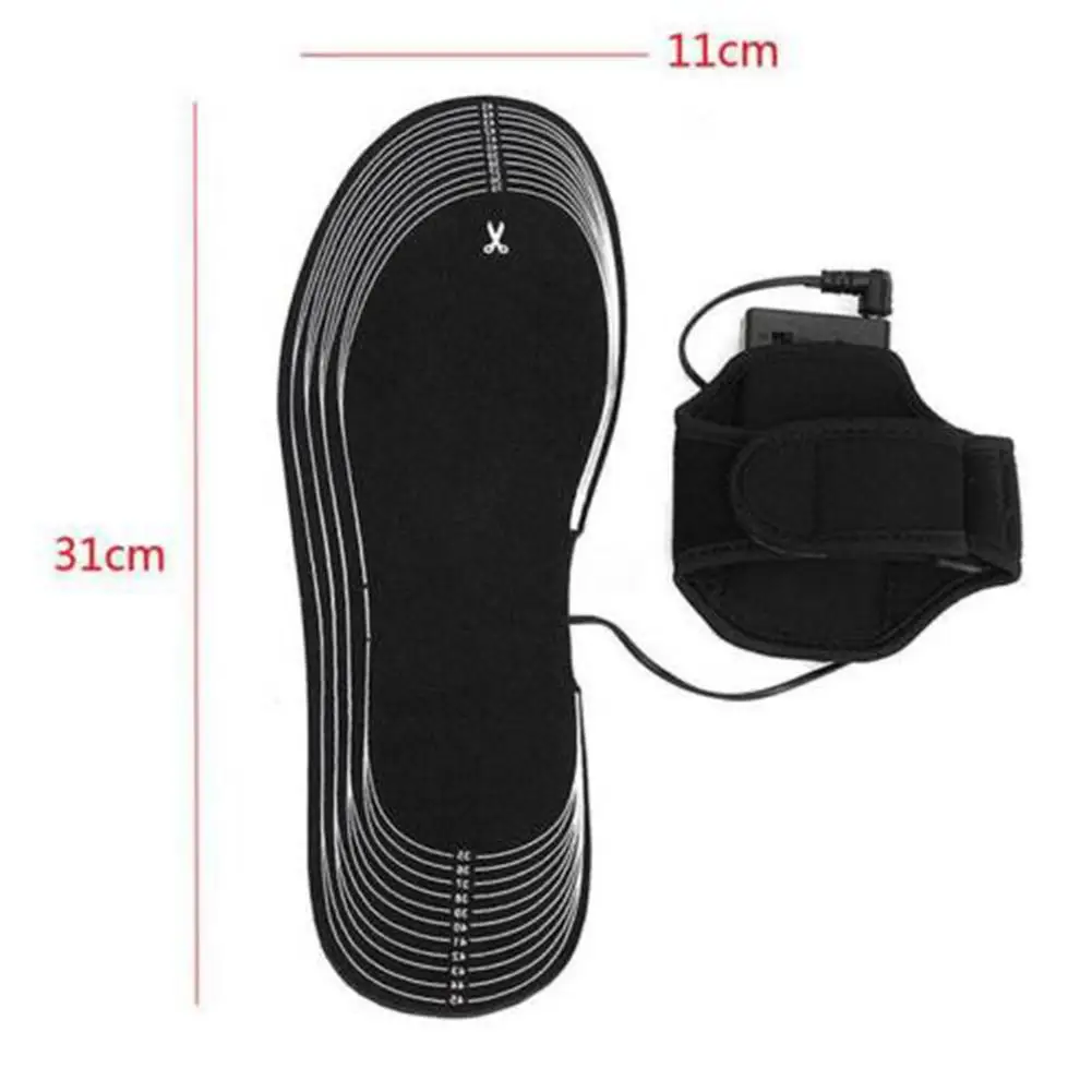 1 Pair 4.5V Battery Electric Foot Heated Shoe Boot Insoles 31*11cm Heater Sock Snow Feet winter Warmer Heated Insoles 5mm