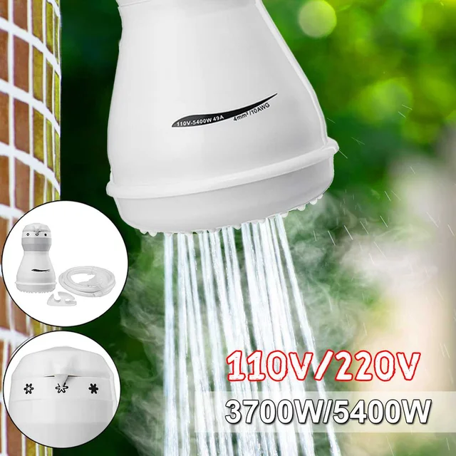 Best Price 5400W 110V/220V Electric Shower Head Instant Water Heater+ Hose Bracket