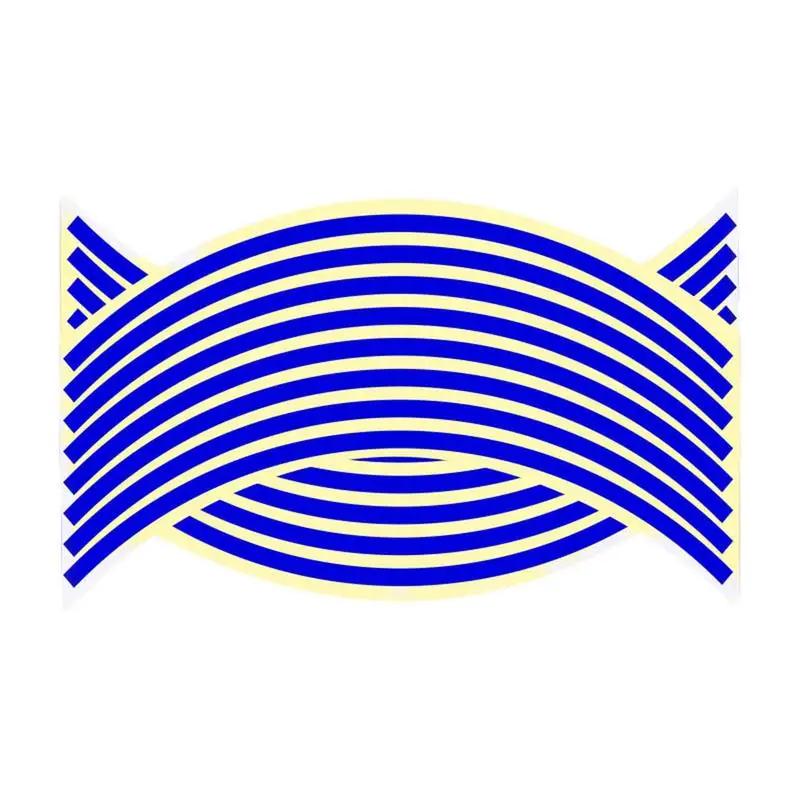 

16PCS Reflective Waterproof Stickers Warning Fluorescent Strip Car Motorcycle Wheel Rim Decoration Detachable Decal Stickers