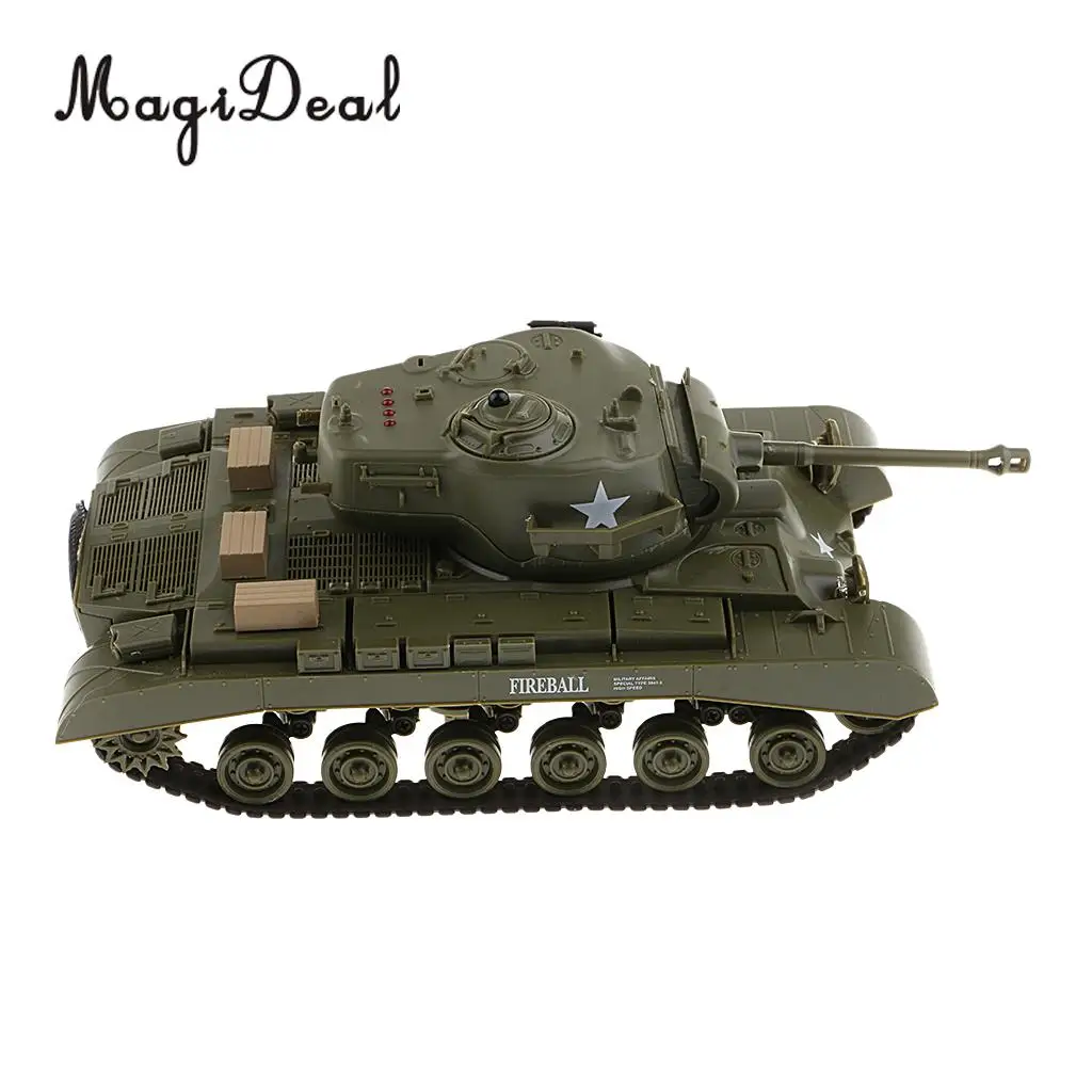 

MagiDeal 1:30 2.4Ghz Radio Control M26 Pershing Military Tank Model Toy Kids Play RC Vehicle Birthday Christmas Gift