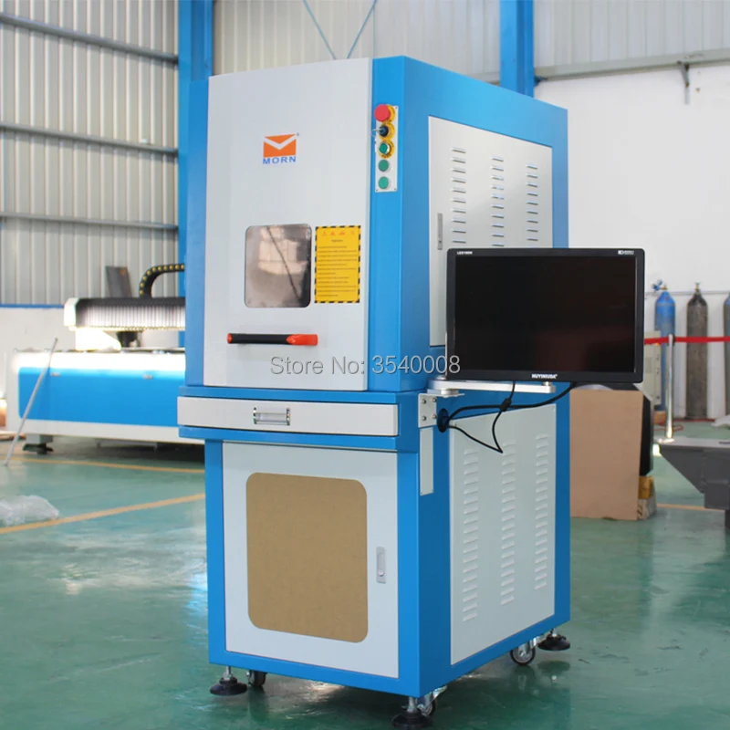 20W Enclose metal fiber laser marking machine + computer + rotary device + protection glasses