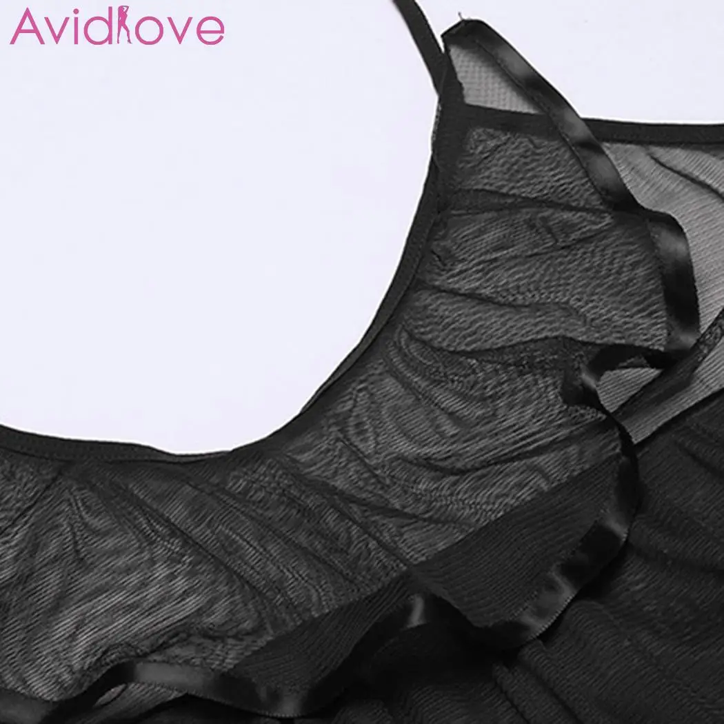 Avidlove женское сексуальное нижнее белье ночная рубашка размера плюс с кружевным