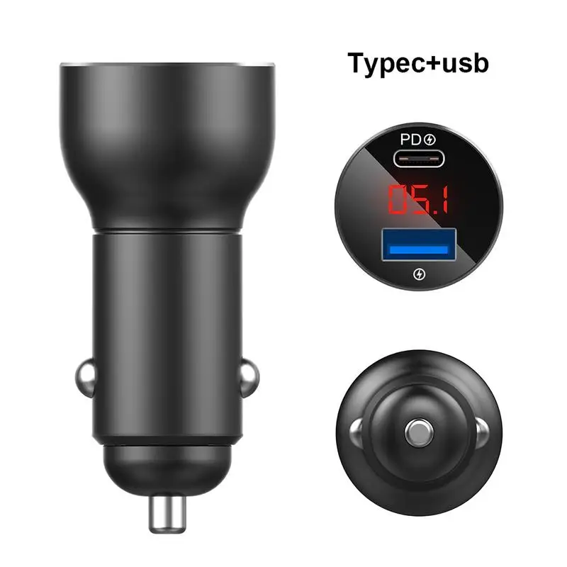 Dual USB PD Fast Car Charger For IPhone XS Max XR X 8P QC 3.0 Quick Charger For Samsung Xiaomi With LED Digital Display Dual USB PD Fast Car Charger For IPhone XS Max XR X 8P QC 3.0 Quick Charger For Samsung Xiaomi With LED Digital Display