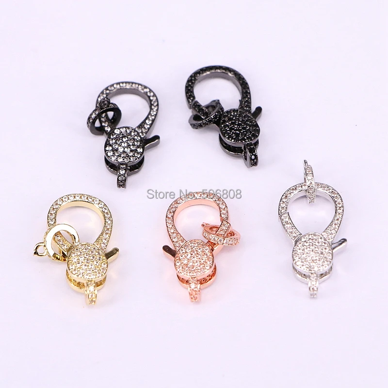 

6PCS ZYZ-C9106 Micro Pave Zircon Necklace Clasp Bracelet Connector CZ Lobster Clasp DIY Jewelry Making