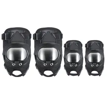 

4PCS/Set Motorcycle Knee Pads Elbow Short Stainless Steel Anti-Fall Summer Riding Protective Gear Protective Knee Pads