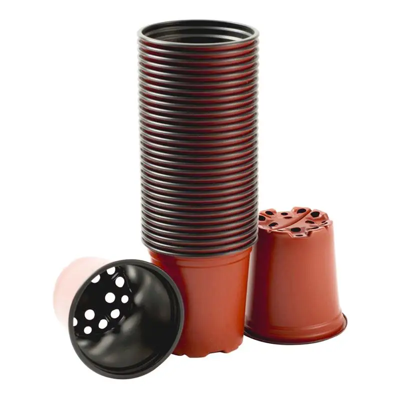 

20pcs Pp Two-color Flower Pot Gardening Soft Plastic Seedling Pot Breathable Not Easy To Deform And Durable Home Gardening