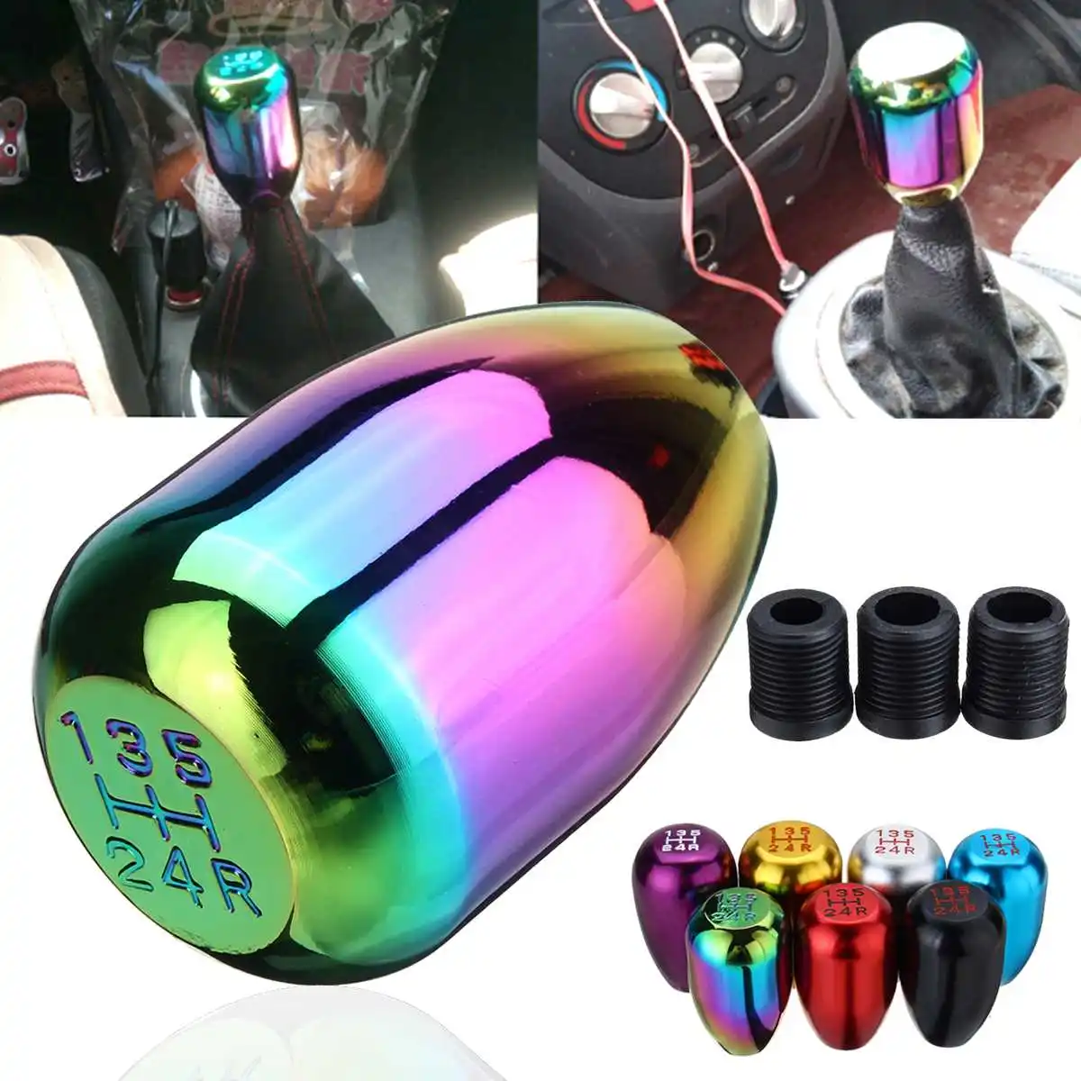 

Universal 5 Speed Car Neo Chrome Manual Gear Stick Gear Shift Knob Shifter Lever Gearstick For Honda/Toyota