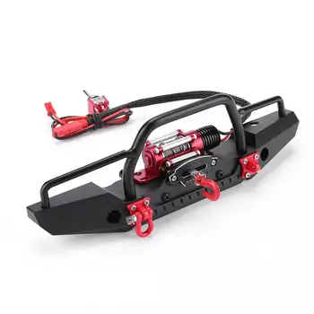 

1/10 Metal RC Rock Car Metal Front Bumper with Light for Traxxas TRX-4 Axial SCX10II 90046 RC Crawler for 8+Y Children