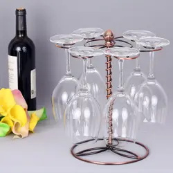 Винный стойка для стаканов красное вино стекло сушилка стойка для стаканов 6 рюмки открытый шкаф ржавчина прочный стабильный вращающийся