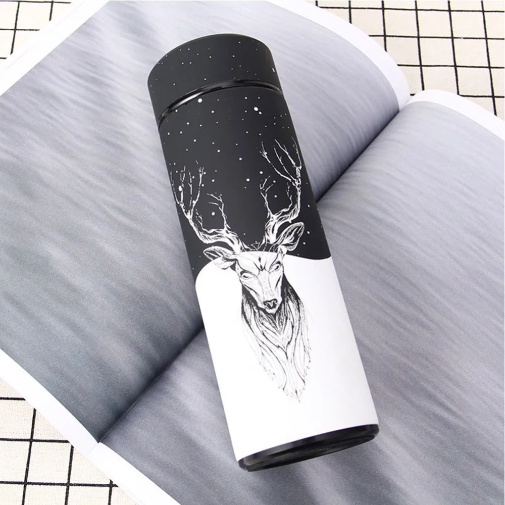 

350/450ML Coffee Thermos Bottle Deer Pattern 304 Stainless Steel Vacuum Flask Tea Cup Thermal Mug Travel Thermos Mug
