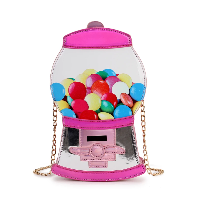 

Cute Fashion Candy Machine Pu Laser Pu Young Girl's Crossbody Mini Messenger Bag Shoulder Bag Handbag Female Flap Bolsa Handbag