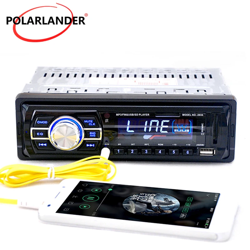 

Remote Control Auto Stereo MP3 Player 1 Din LED / LCD Display 12V Car Radio Player FM SD USB AUX-IN MP3 Player Vehicle Audio