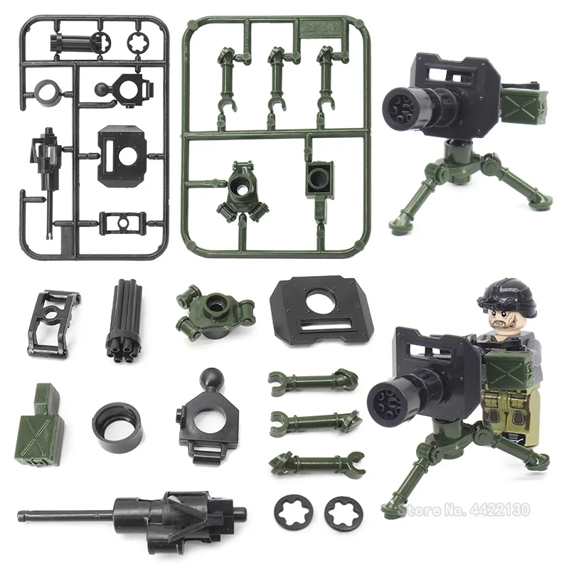 

Gatling machine gun Military Building Blocks German army Mini Weapons Fight Figures Special Forces ww2 Toy With Legoinglys