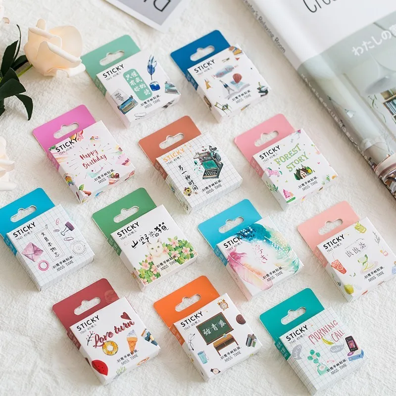 

45PCS/box New Lovely Good Morning Paper Lable Sealing Stickers Crafts Scrapbooking Decorative Lifelog DIY Stationery