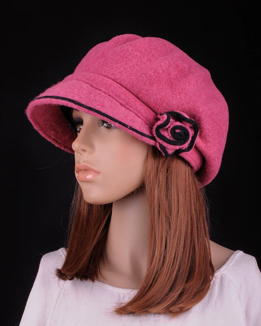 YDY Sombrero De Invierno Para Las Mujeres Estilo Gatsby Flor Caliente