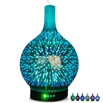 

2020 New Arrival Creative Humidifiers 3D Magic Led Night Light Glass Vase Shape Ultrasonic Essential Oil Diffuser Touch Switch