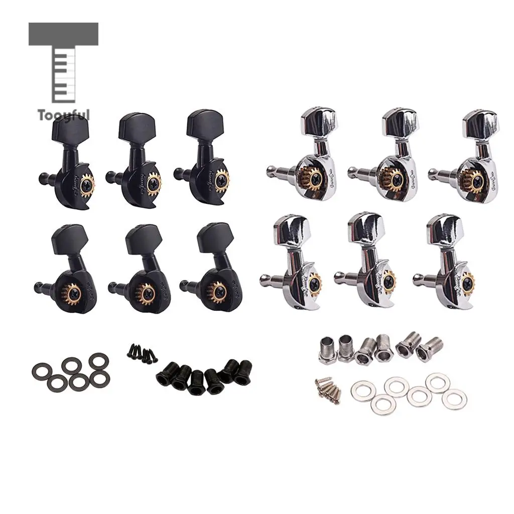 6pcs 3R3L Open Gear Tuning Pegs Machine Heads for Acoustic Electric Guitar ReplacementGuitar