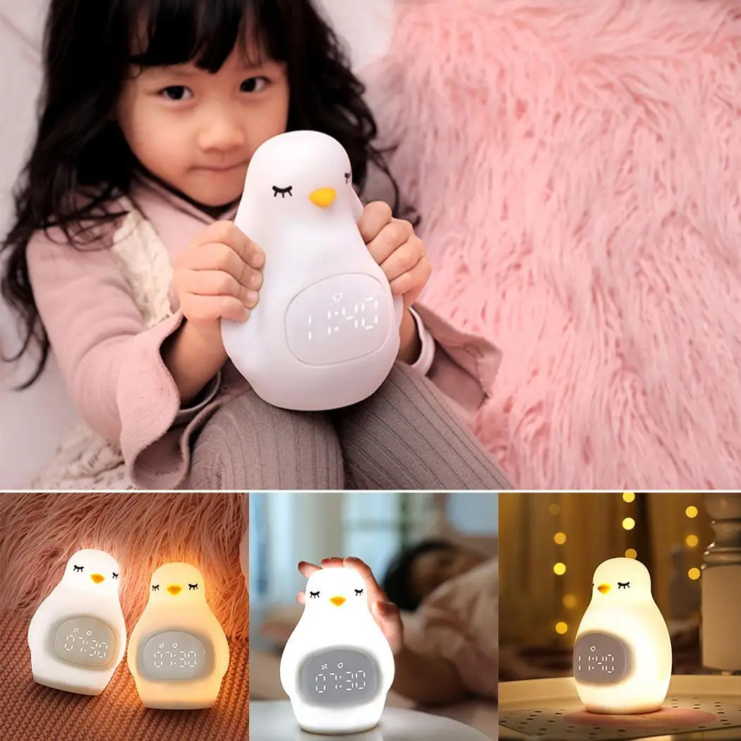 

Multi-function Cartoon Shape Alarm Clock Charging Voice time setting button. Kit Control Night Light