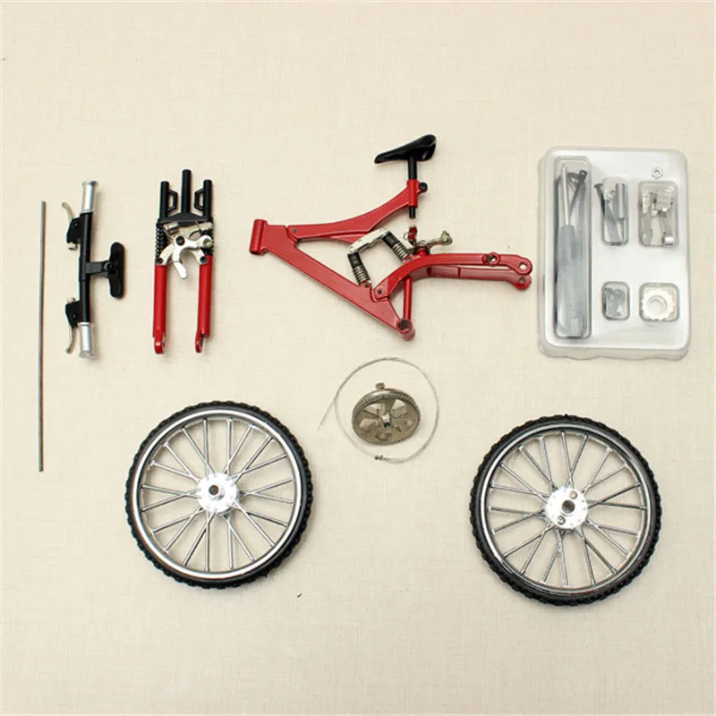 

Simulation Mini DIY Bike Model Alloy Mountain/Road Bicycle Set Decoration Gift Model Toys For children Boy Toy Collection