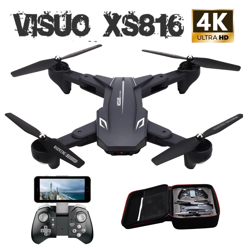 Visuo Xs816 Wifi Fpv Rc Дрон 4k камера оптический поток 720p двойная Квадрокоптер складной