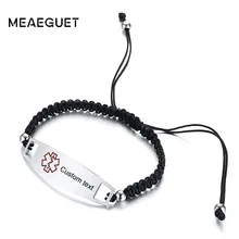 Пользовательские дети завязки браслета веревка цепи медицинский Personazlied ID браслет аллергия для женщин прямая поставка ювелирных изделий