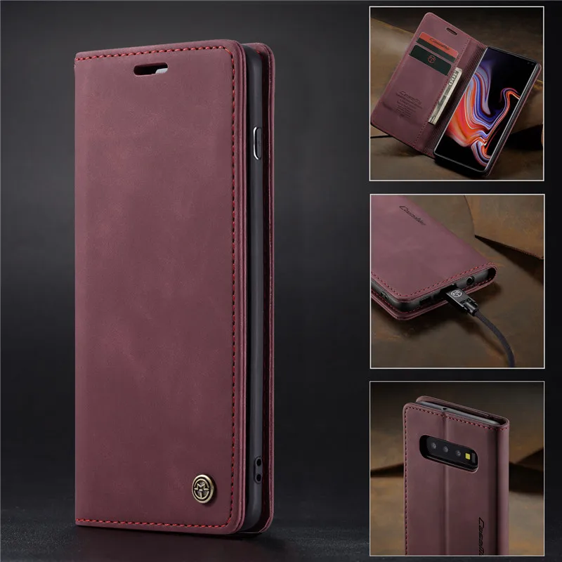 Lovebay чехол на магните для samsung Galaxy S10 Ретро Магнитный кожаный бумажник Чехлы е Plus