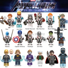 Капитан Марвел Мстители эндшпиль танос Человек-паук антман Тор Железный человек военная машина строительные блоки кирпичи игрушки