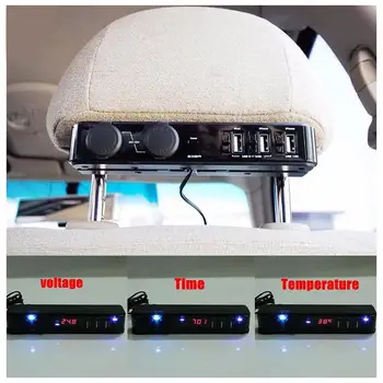 

5V 1.5A 1.5A 3A Multi-functional Car Charger For Car Back Seat Rear Seat Time Volt Temperature Display Auto Electric Accessory