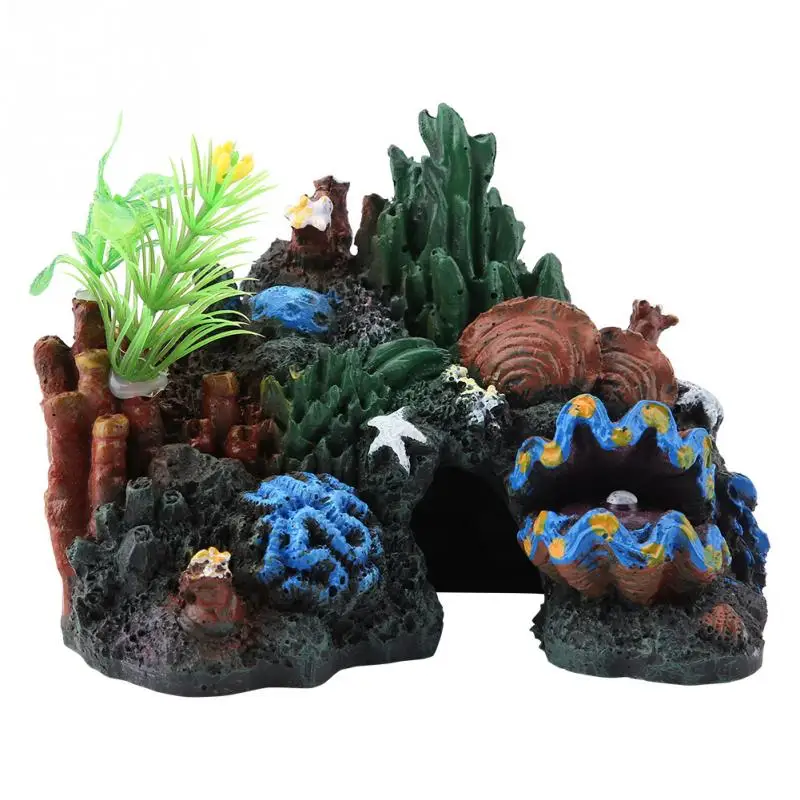 Стиль Красочный Искусственный Смола Коралл пещера декор для морской рыбы аквариум орнамент для аквариума украшения