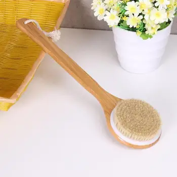 

Dry Drush Natural Swine Mane Skid Treatment Wooden Body Massage Health Bath Brush Body Wash Scrub Clean Exfoliating Body Brush