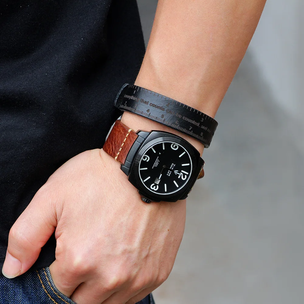 

2019 Unique Innovative Men's Bracelet Alphabet Simple Personality Practical Leather Ruler Business Student Bracelet Jewelry