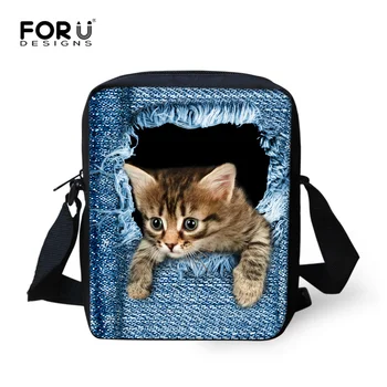 

Cute Cat Dog Schoolbag for Kids Small Children Animal Book Bag Kawaii Women Girls Denim School Bag Mochila Escolar infantil