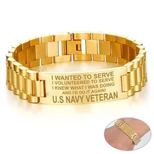 Золотые браслеты для мужчин я хочу служить Ветеран ВМС США